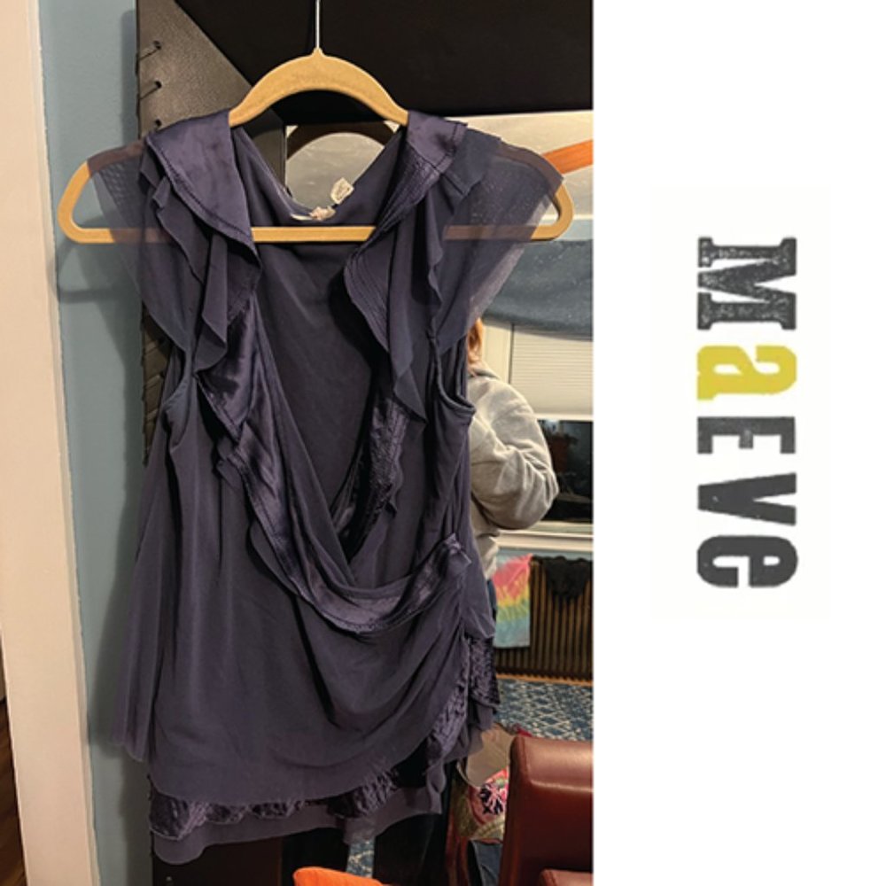 3 for $20 Sale: NWOT Maeve Slate Blue Ruffled Blouse - L